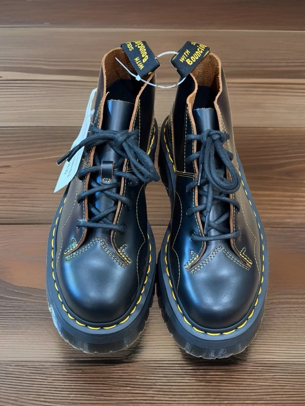Dr Martens Church Quad Platform Boots Black Monkey Boot Women 8 Men 7 NEW NWT